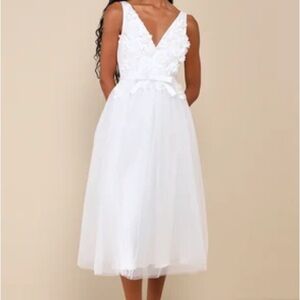 Lulus White Sleeveless Dress